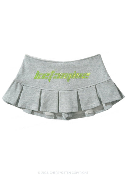 Rhinestone Ketamxxe Y2K Mini Pleated Skirts Cherrykitten