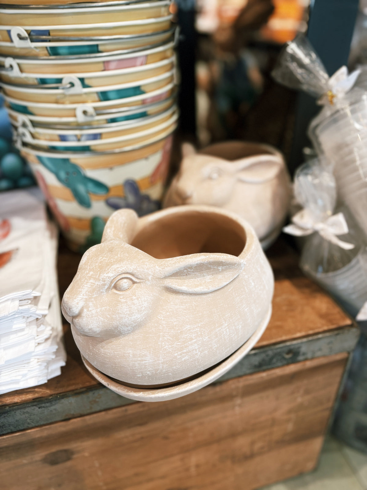 Cement Easter Rabbit Planter