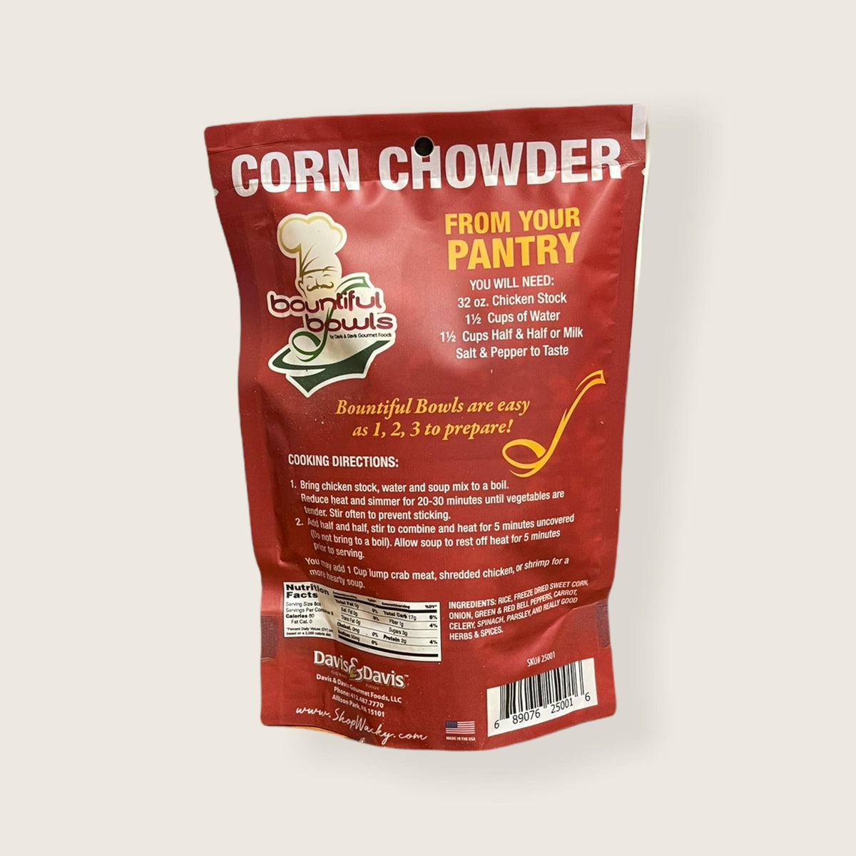 Corn Chowder Bountiful Bowl Soup Mix