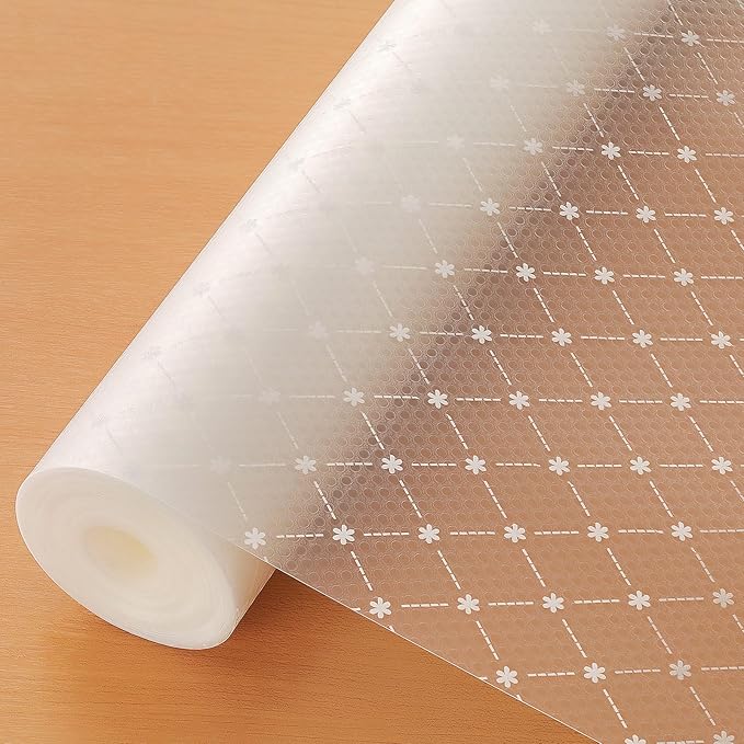 Anti-Slip Drawer and Fridge Mat - PVC Sheet Roll (45cm x 150cm) for Cabinets, Shelves, and Refrigerators