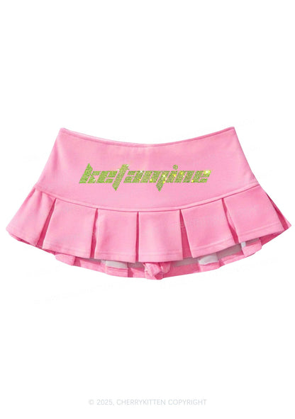 Rhinestone Ketamxxe Y2K Mini Pleated Skirts Cherrykitten