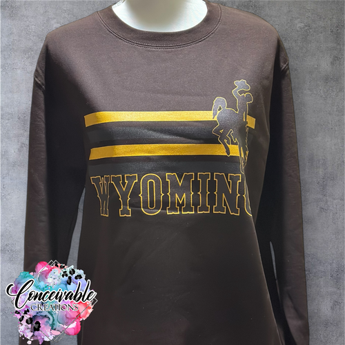 Retro Wyoming-Horse and Rider Crewneck