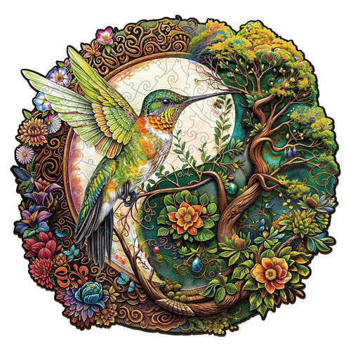 Wooden Hummingbird Puzzles - Unique Shaped Wooden Puzzles for Adults and Kids - Yin Yang Hummingbird Wooden Jigsaw Puzzles - Christmas Birthday Gift for Adults Kids - Puzzle Toys - 200pcs