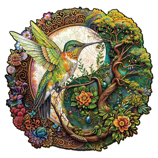 Wooden Hummingbird Puzzles - Unique Shaped Wooden Puzzles for Adults and Kids - Yin Yang Hummingbird Wooden Jigsaw Puzzles - Christmas Birthday Gift for Adults Kids - Puzzle Toys - 200pcs