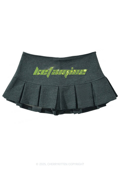 Rhinestone Ketamxxe Y2K Mini Pleated Skirts Cherrykitten