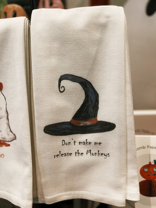 Witches and Monkeys Tea Towel