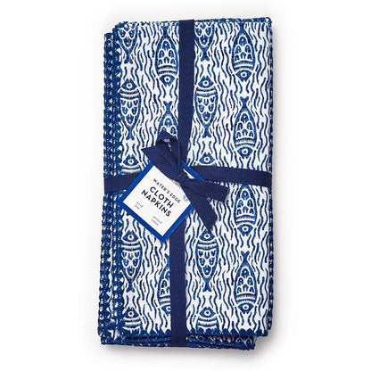 Waters Edge Cloth Napkins - Fish Pattern
