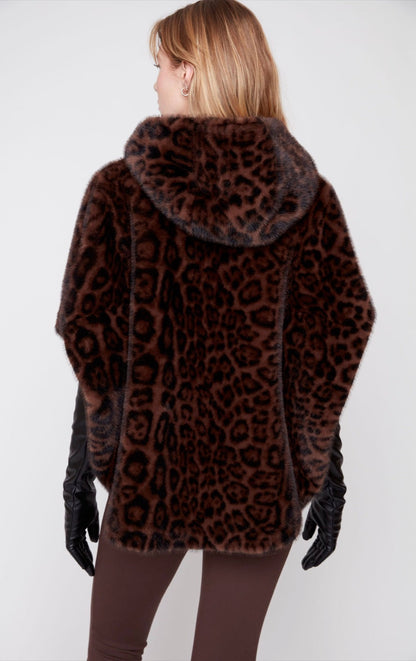 Faux Leopard Poncho