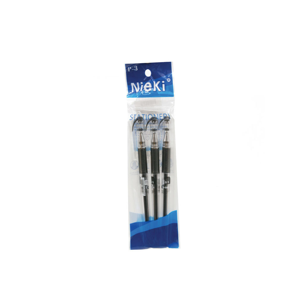 (MR.DIY) Nieki Gel Pen Black G-501 (3 pcs)