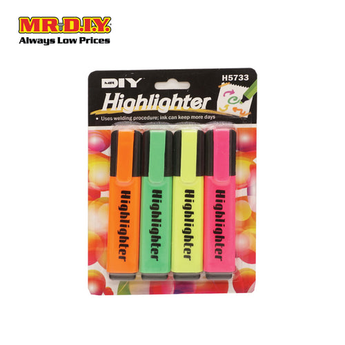 (MR.DIY) Highlighter Color Pen (4pcs)