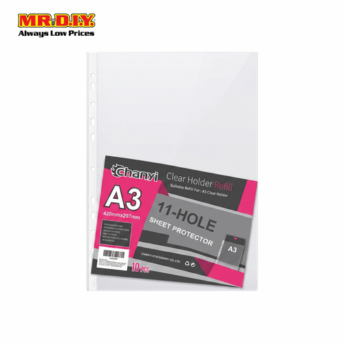 CHANYI A3 Sheet Protector PP 11 Hole 8C (10pcs)