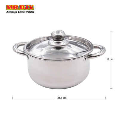 (MR.DIY) Stainless Steel Casserole Pot with Lid (18cm)