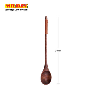 (MR.DIY) Long Handled Wooden Bamboo Soup Spoon 203 (20cm)