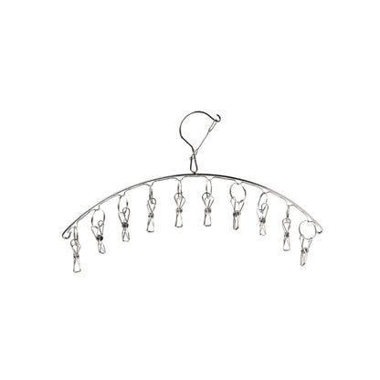 (MR.DIY) Curved 10 Clips Stainless Steel Drying Hanger (9cm)