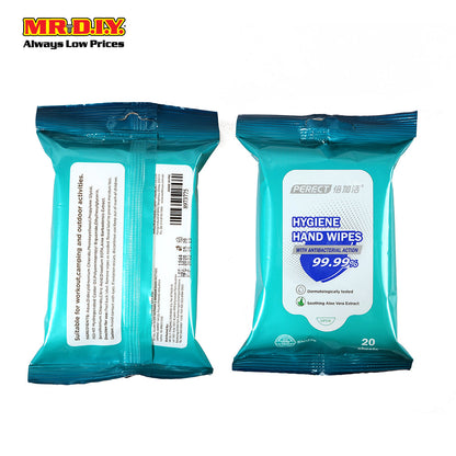 PERECT Antibacterial Hygiene Hand Wipes (20's)