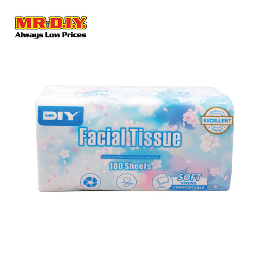(MR.DIY) 2 Ply Facial Tissue (180 Sheets)