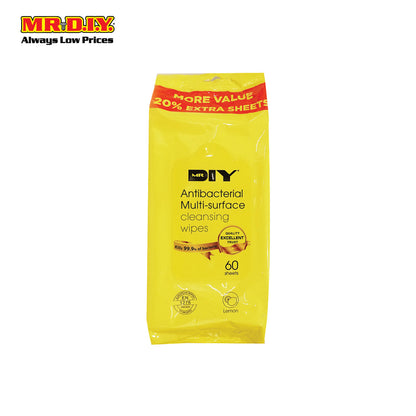 (MR.DIY) Antibacterial Multi-surface Cleansing Wipes (60 sheets)