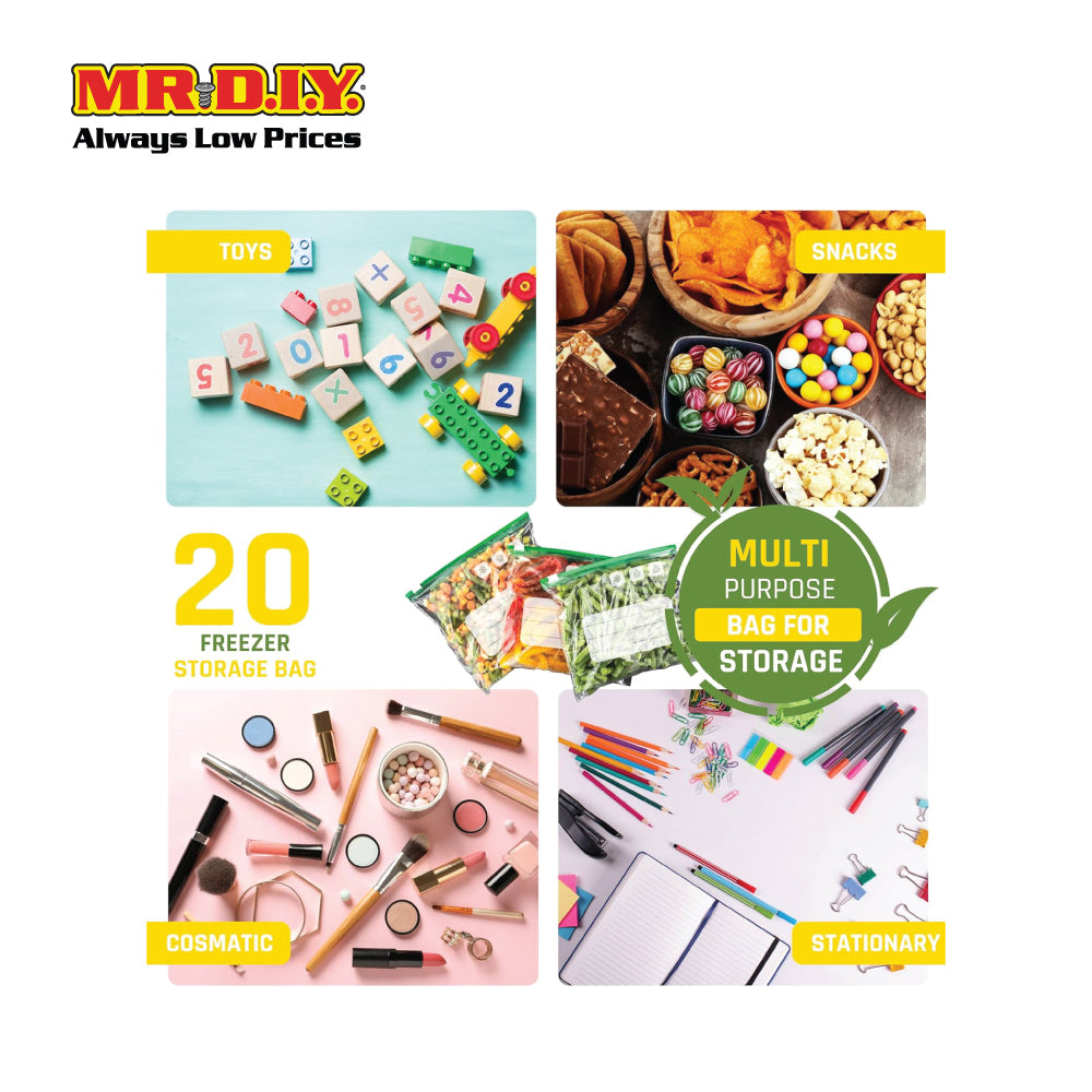 (MR.DIY) Resealable Storage Bag 60pcs (L12cm x 8.5cm)