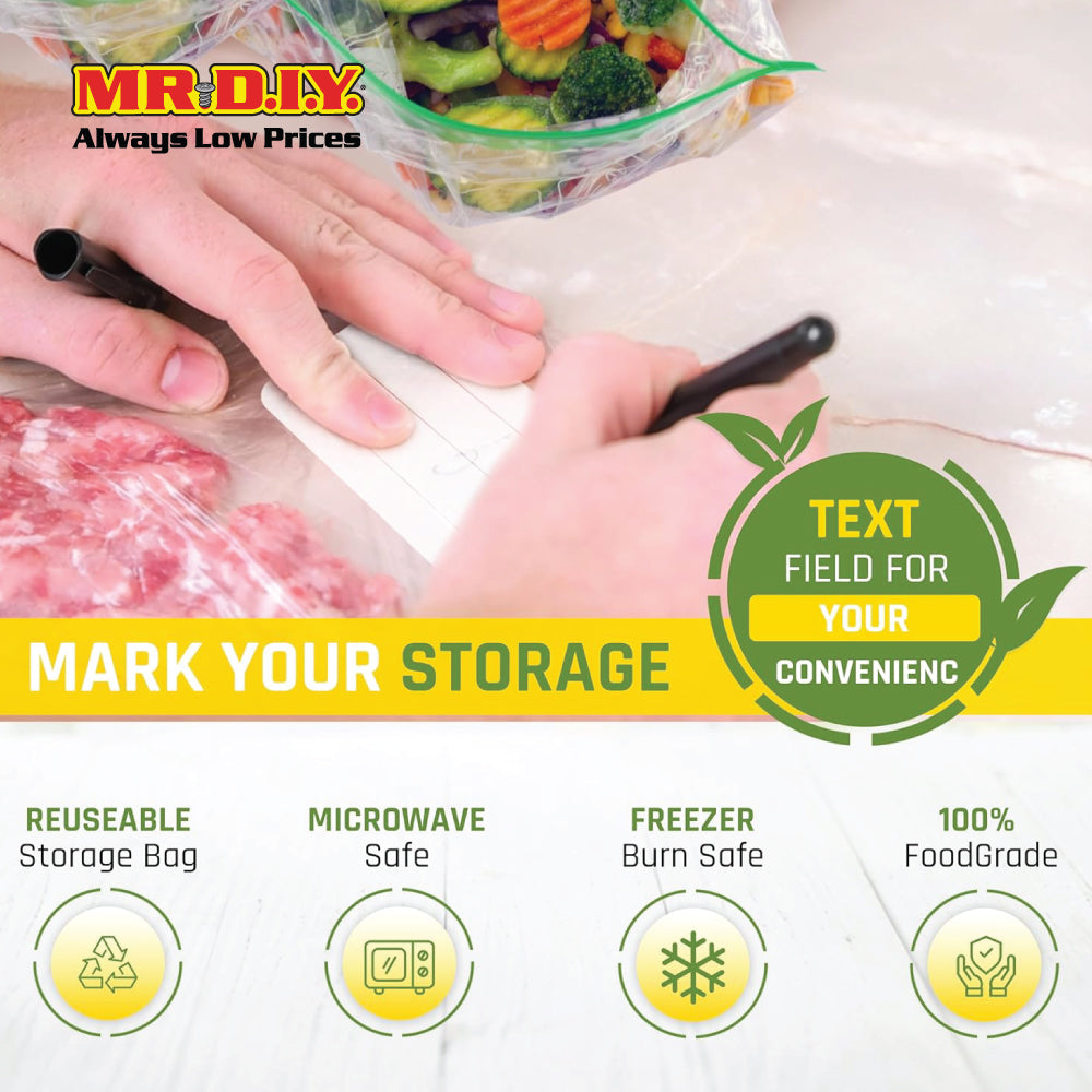 (MR.DIY) Resealable Storage Bag 10pcs (L34cm x W24cm)