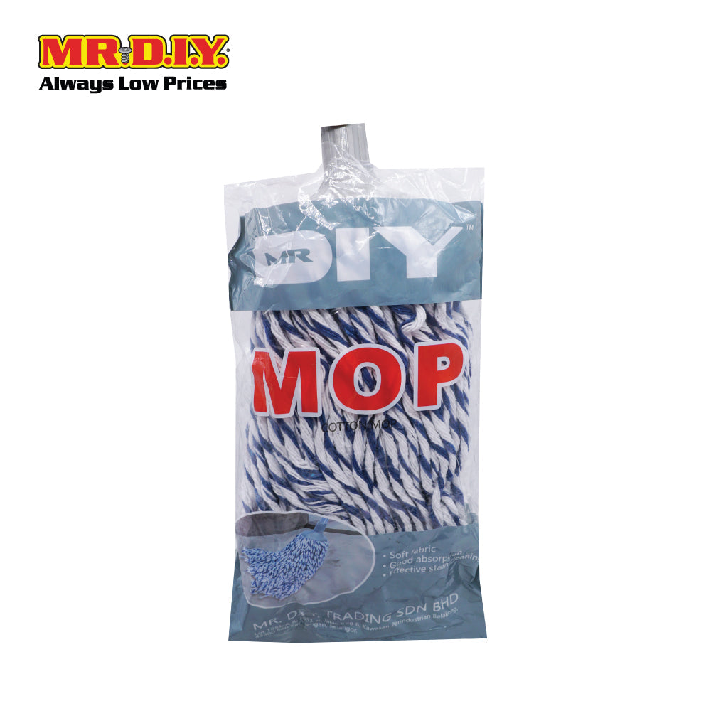 (MR.DIY) Cotton Replacement Floor Round Mop Head (Blue)