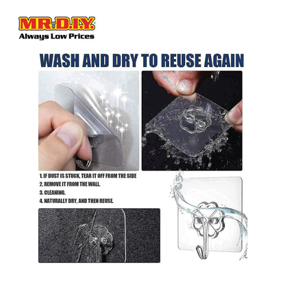 (MR.DIY) Clear Adhesive Wall Hook (6 pcs)