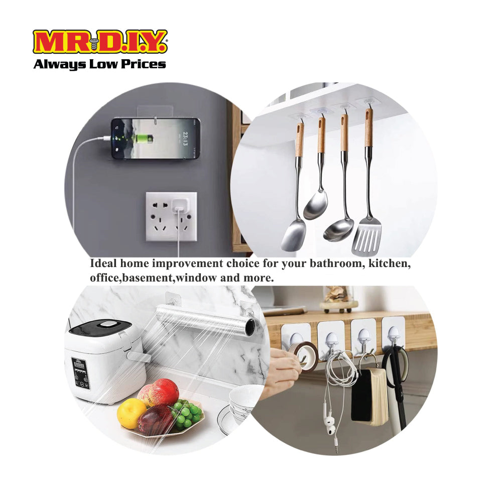 (MR.DIY) Square Adhesive Hooks - 3pcs