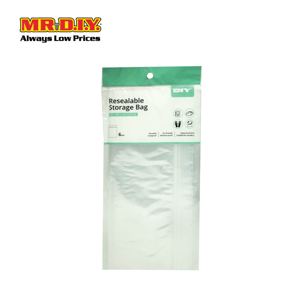 (MR.DIY) Resealable Storage Bag 6pcs (W30.5cm x L45.7cm)