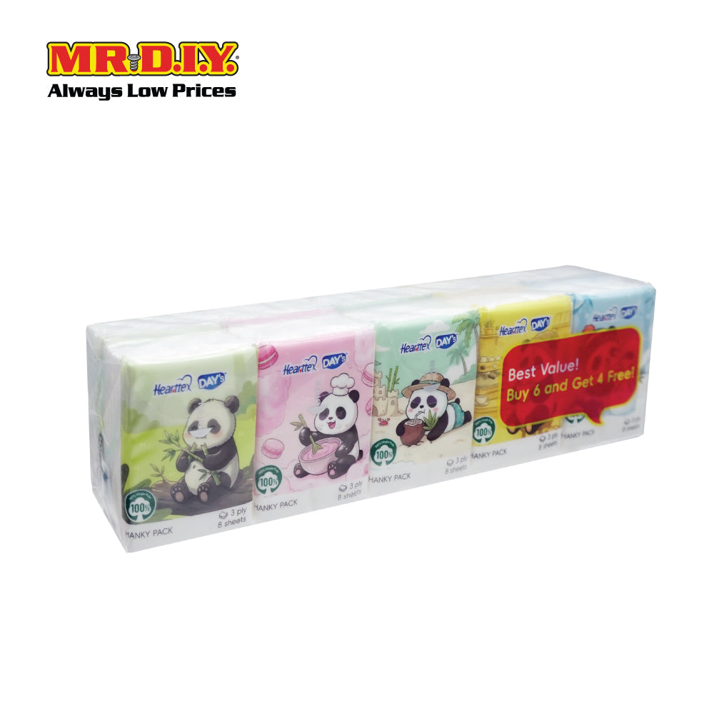 HEARTTEX x DAY'S Hanky Pack 3 PLY 8S X 10