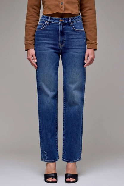 Ella 31" - Dark Wash Clean Stretch High Rise Classic Straight