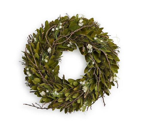 Hand-Crafted Carved Willow Wood Wreath