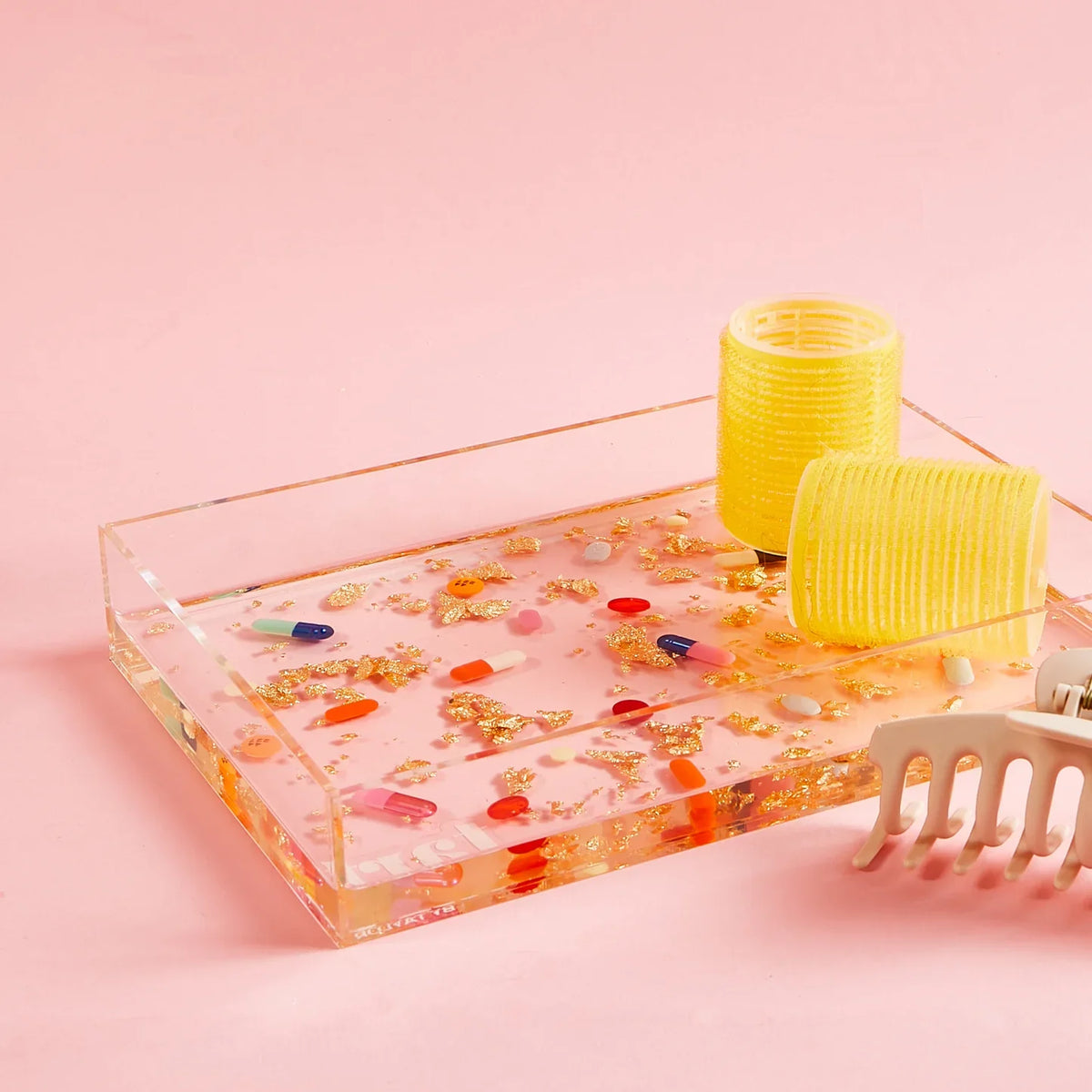 Pill and Gold Acrylic Tray