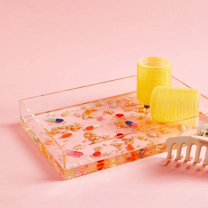 Pill and Gold Acrylic Tray