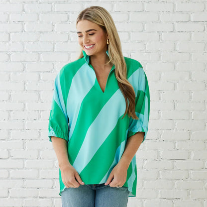 Coco Top-Aqua/Green