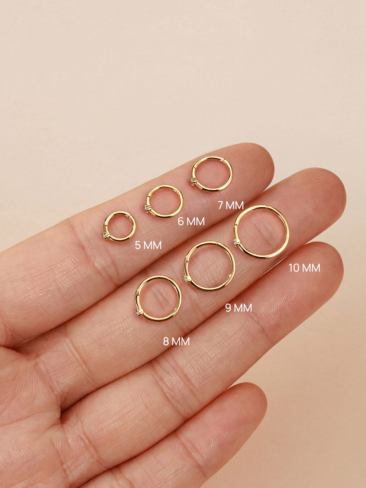 KOSINER 14K Solid Gold Classic Lab-Grown Diamond Hoop