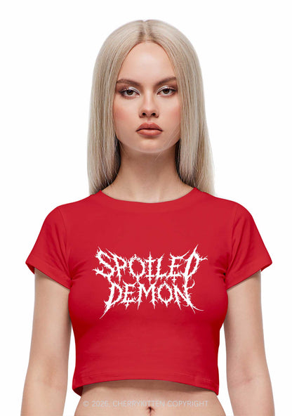 Halloween Spoiled Demon Y2K Baby Tee Cherrykitten