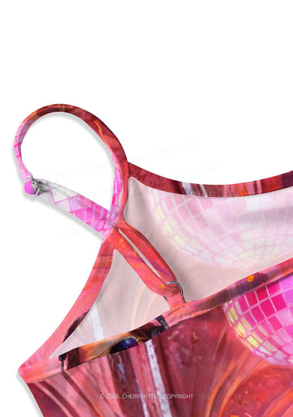 Disco Jesus DJ Y2K Print Slip Dress Cherrykitten