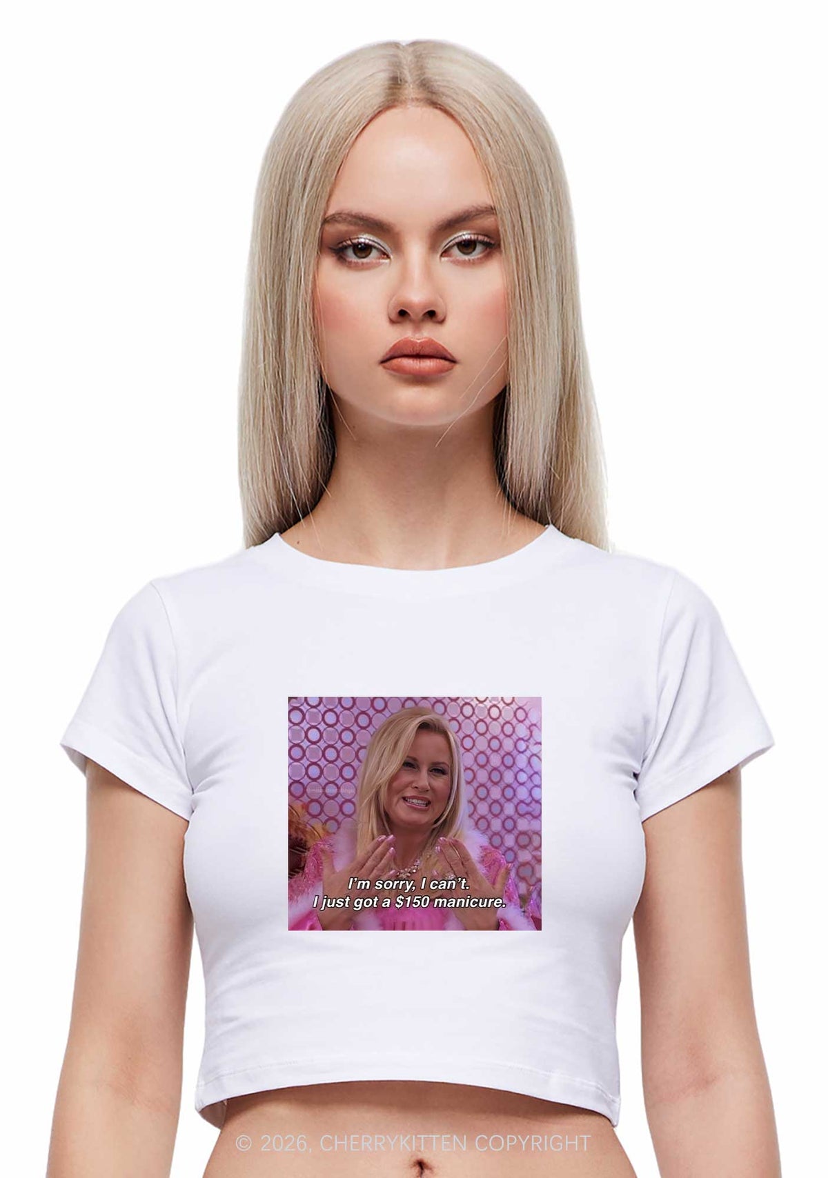 I Just Got Manicure Y2K Baby Tee Cherrykitten