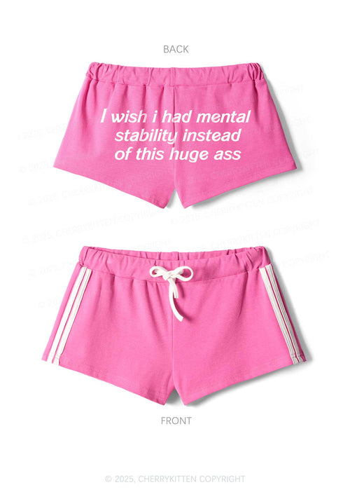I Wish Mental Stability Y2K Drawstring Mini Shorts Cherrykitten