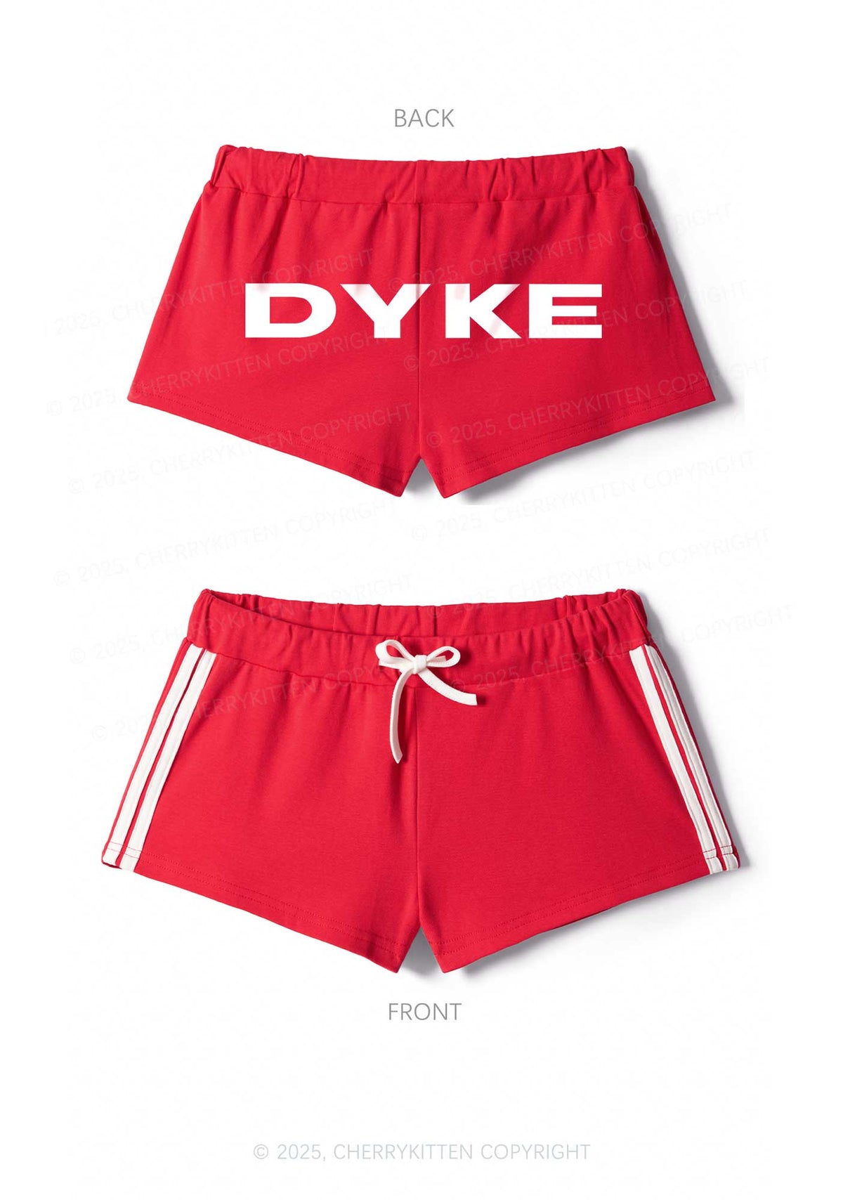 DYKE Pride Y2K Drawstring Mini Shorts Cherrykitten