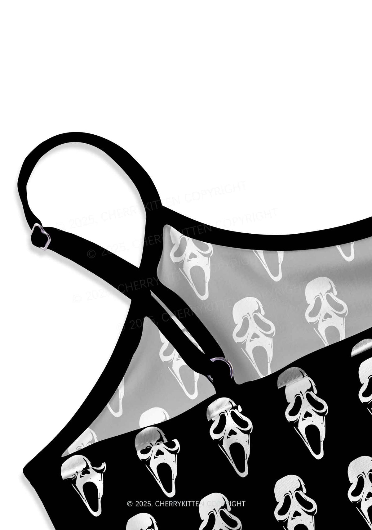 Halloween Spooky Ghost Y2K Print Slip Dress Cherrykitten