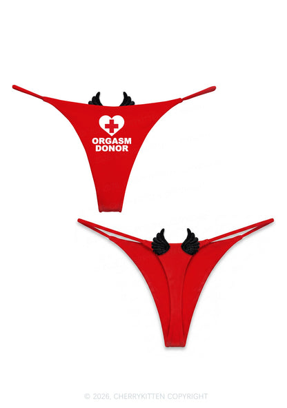 Orgxsm Donor Y2K Goth Angel Wings Bikini String Thong Cherrykitten