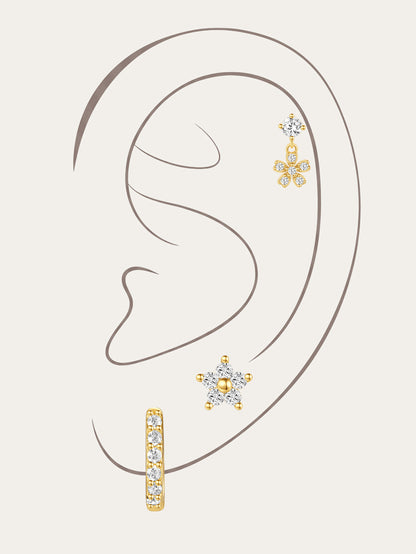 KOSINER 925 Sterling Silver Classic Flower Set