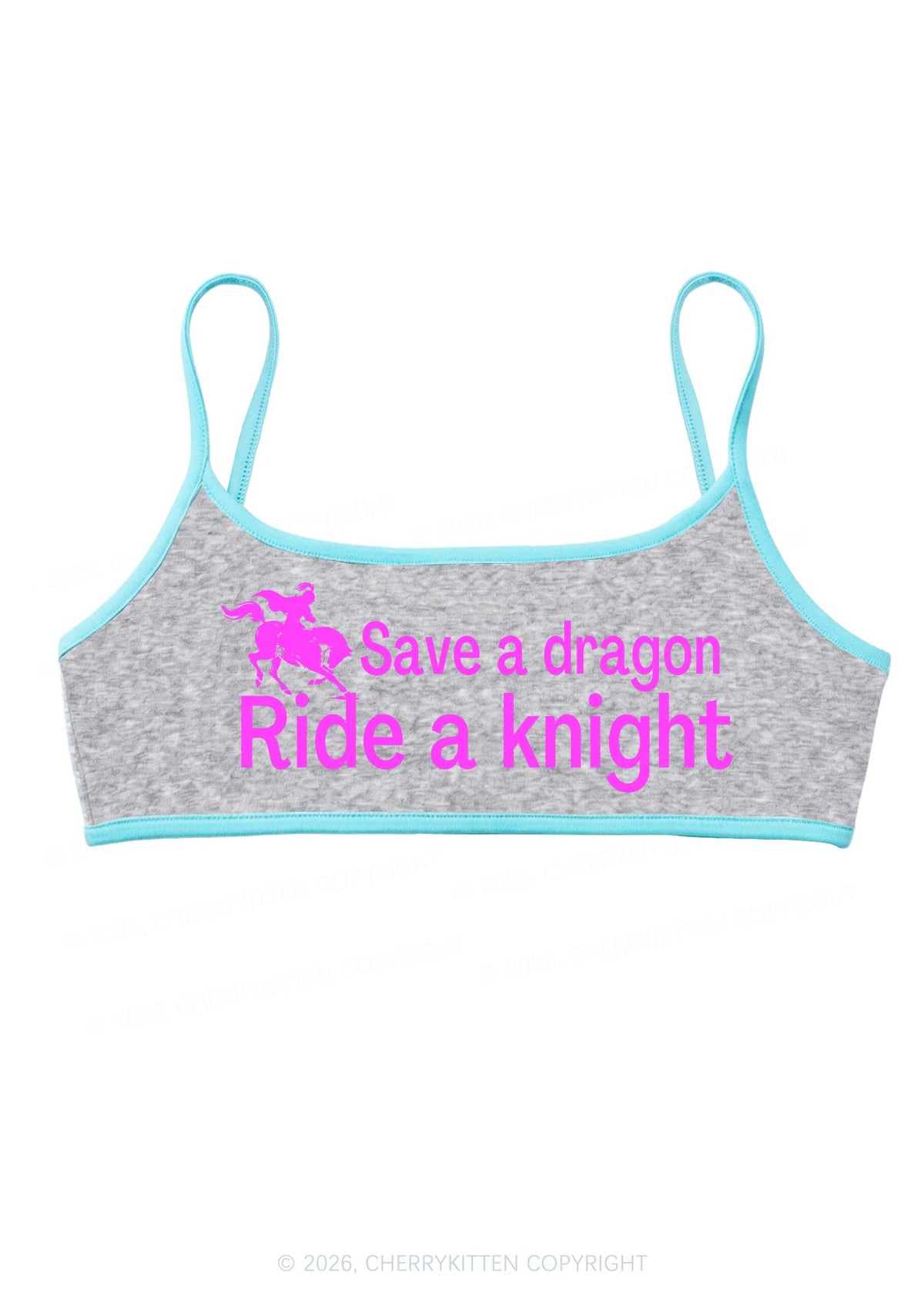 Save Dragon Ride Knight Y2K Super Crop Cami Cherrykitten