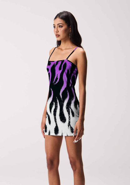 Asexual Flame Pride Y2K Print Slip Dress Cherrykitten