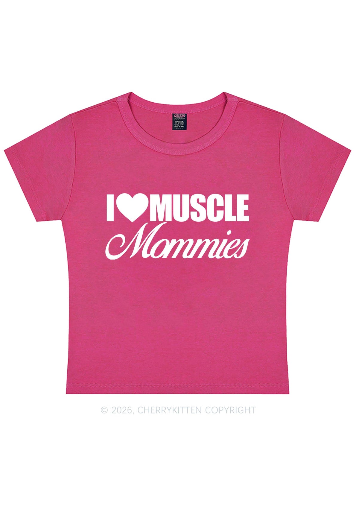 I Love Muscle Mommies Y2K Baby Tee Cherrykitten