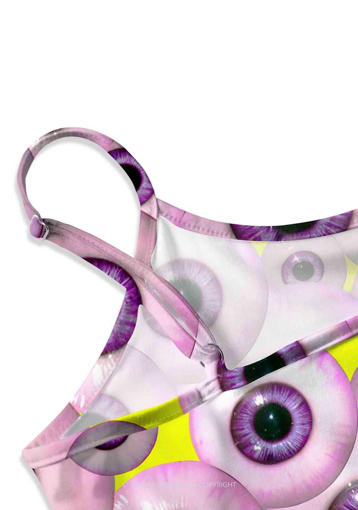 Halloween Purple Eyeballs Y2K Print Slip Dress Cherrykitten