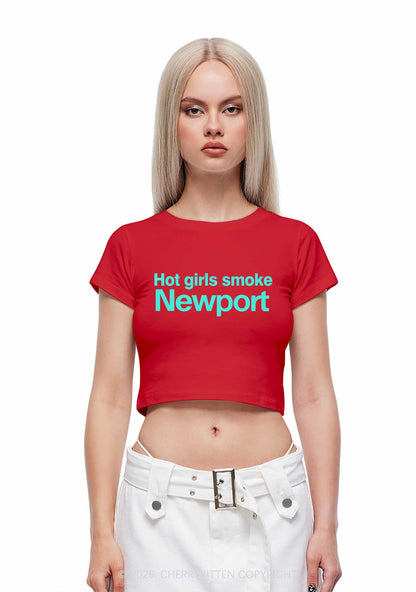 Hot Girls Smoke New Y2K Baby Tee Cherrykitten