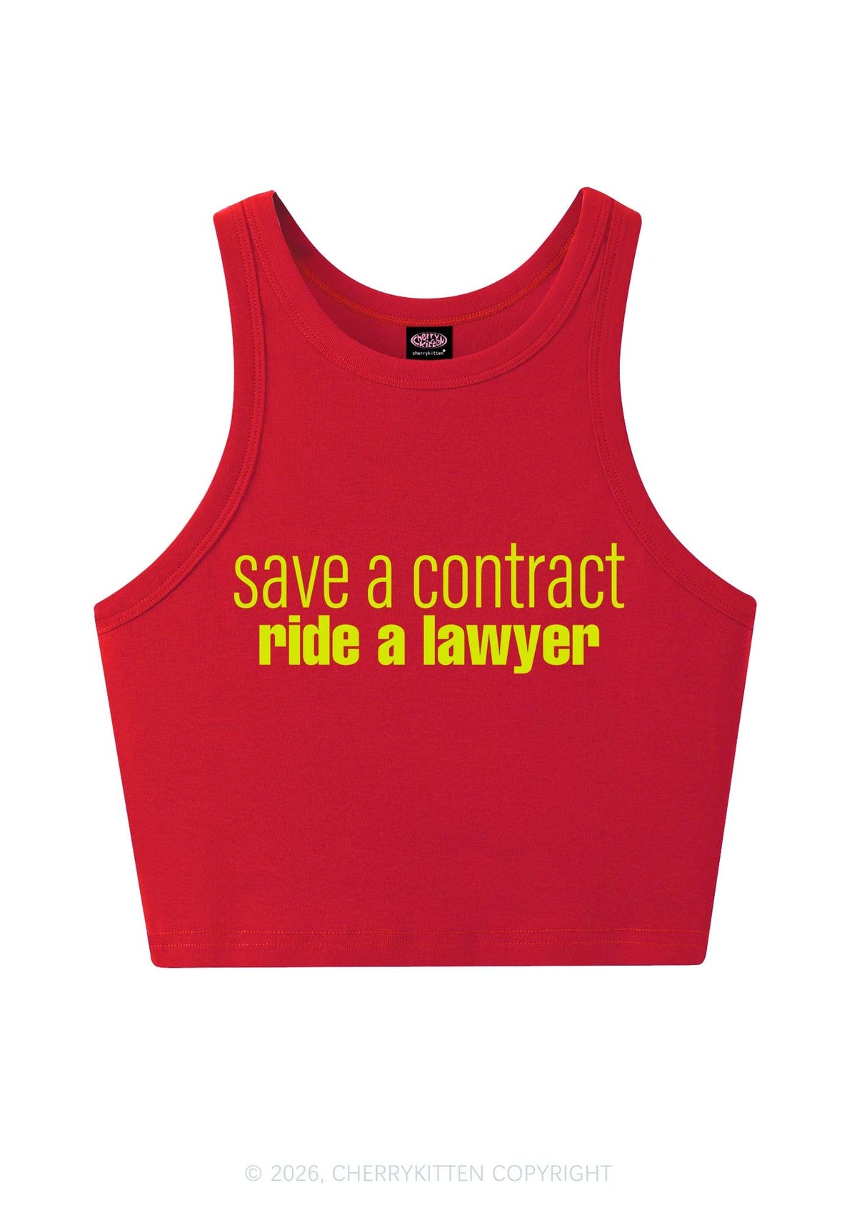 Save Contract Ride Lawyer Y2K Crop Tank Top Cherrykitten
