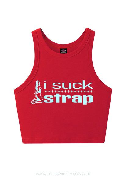 I Suck Strap Y2K Crop Tank Top Cherrykitten