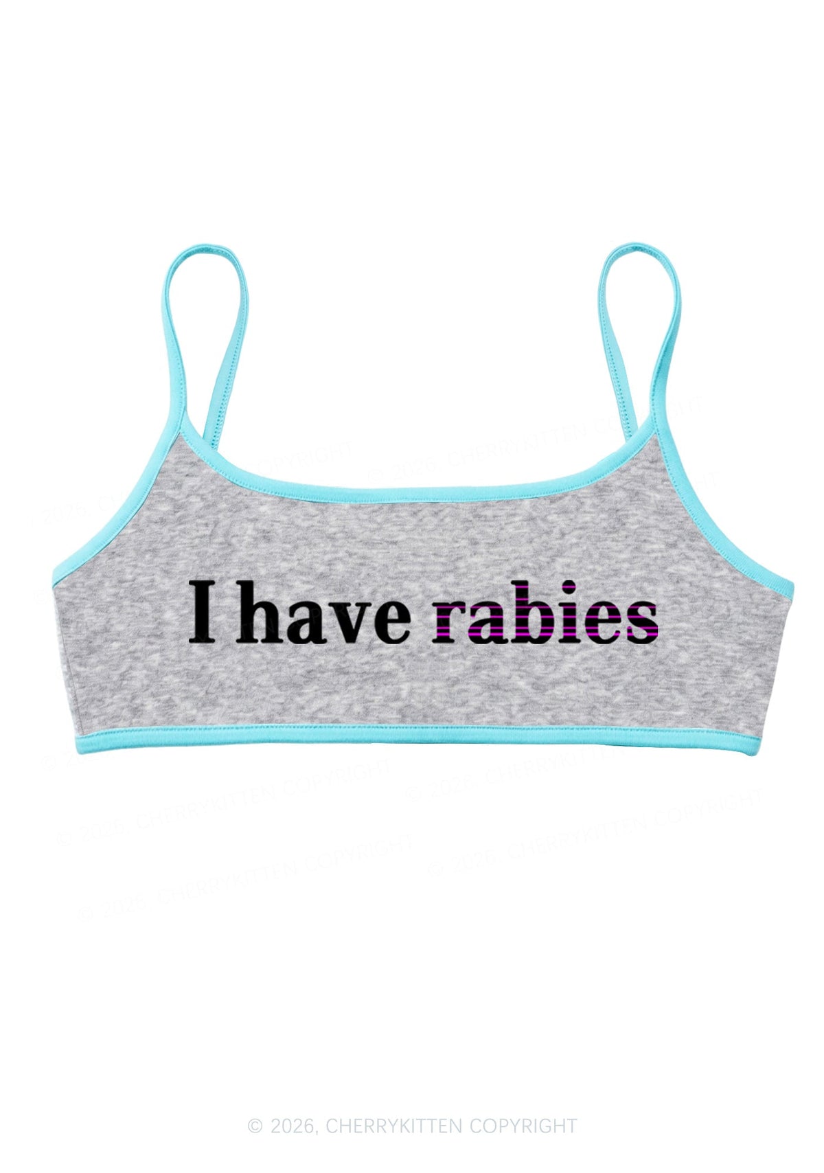 I Have Rabies Y2K Super Crop Cami Cherrykitten
